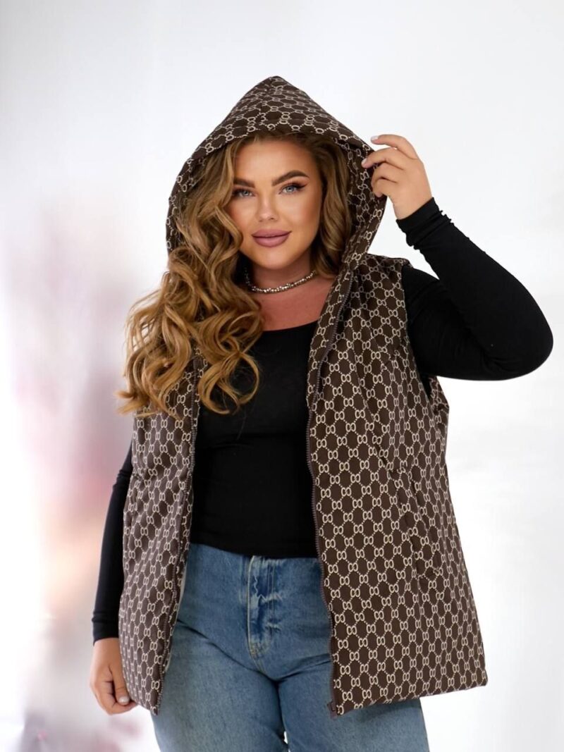 Damowa kamizelka z kapturem